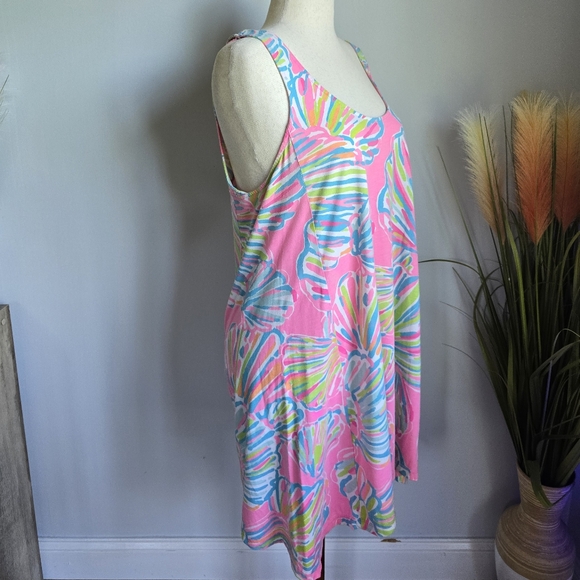 Lilly Pulitzer Monterey Tropical Pink Pout Shellabrate Swing Dress SZ Large - Picture 4 of 11